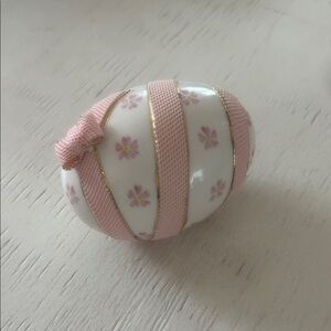 Irish Dresdon "PINK EGG" Porcelain ~ Ireland ~ 2" Tall x 3" Wide